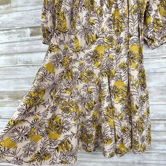 Anthropologie Daily Practice Mollie Tunic Floral Dress Boho Peasant Sleeve Large - Picture 4 of 16